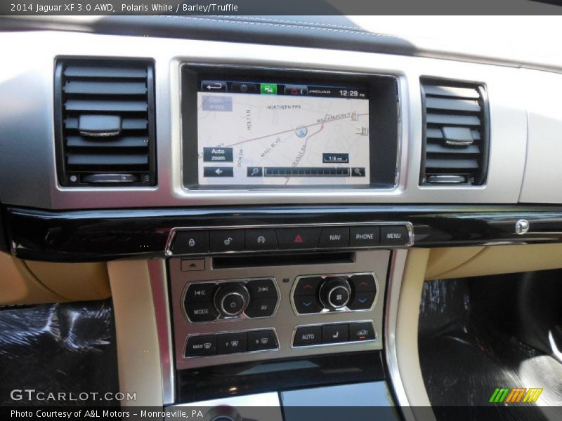 Polaris White / Barley/Truffle 2014 Jaguar XF 3.0 AWD