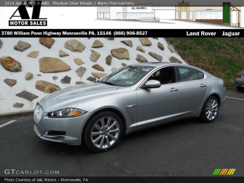 Rhodium Silver Metallic / Warm Charcoal/Ivory 2014 Jaguar XF 3.0 AWD