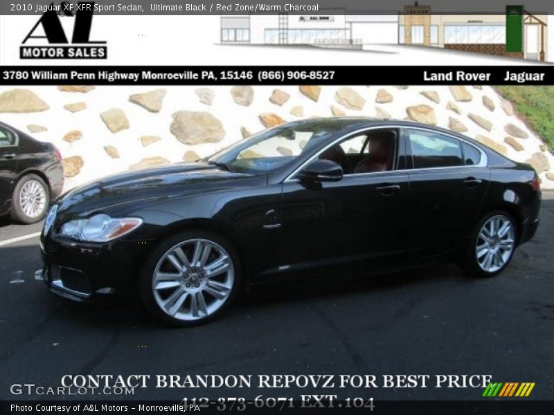 Ultimate Black / Red Zone/Warm Charcoal 2010 Jaguar XF XFR Sport Sedan