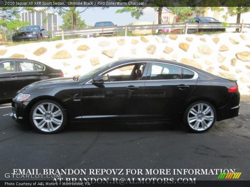 Ultimate Black / Red Zone/Warm Charcoal 2010 Jaguar XF XFR Sport Sedan