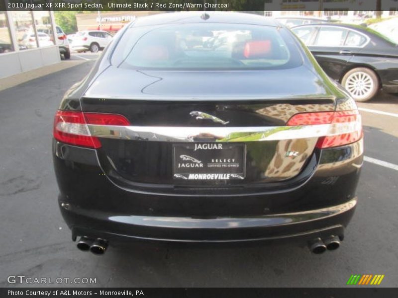 Ultimate Black / Red Zone/Warm Charcoal 2010 Jaguar XF XFR Sport Sedan