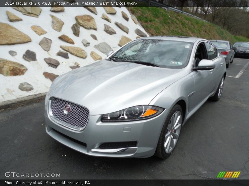 Rhodium Silver Metallic / Warm Charcoal/Ivory 2014 Jaguar XF 3.0 AWD