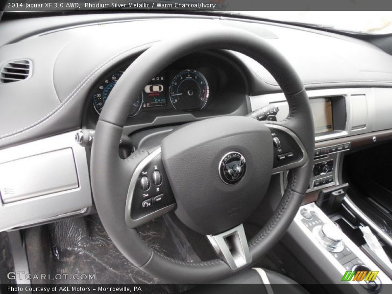 Rhodium Silver Metallic / Warm Charcoal/Ivory 2014 Jaguar XF 3.0 AWD