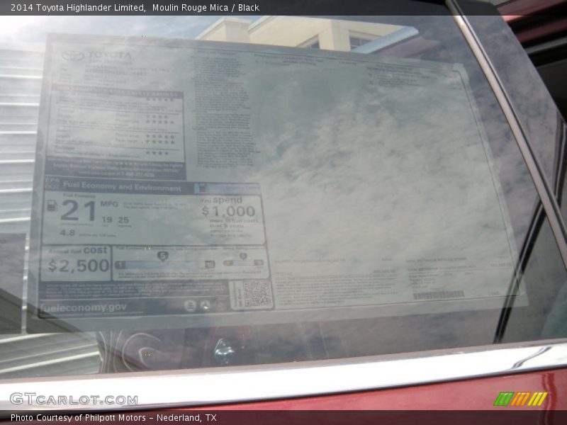 Moulin Rouge Mica / Black 2014 Toyota Highlander Limited