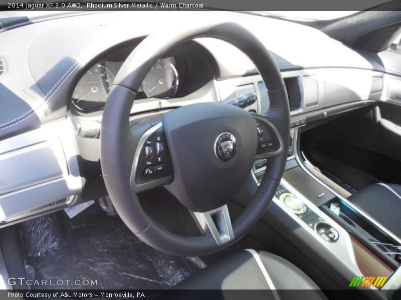 Rhodium Silver Metallic / Warm Charcoal 2014 Jaguar XF 3.0 AWD