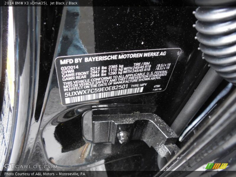 Jet Black / Black 2014 BMW X3 xDrive35i
