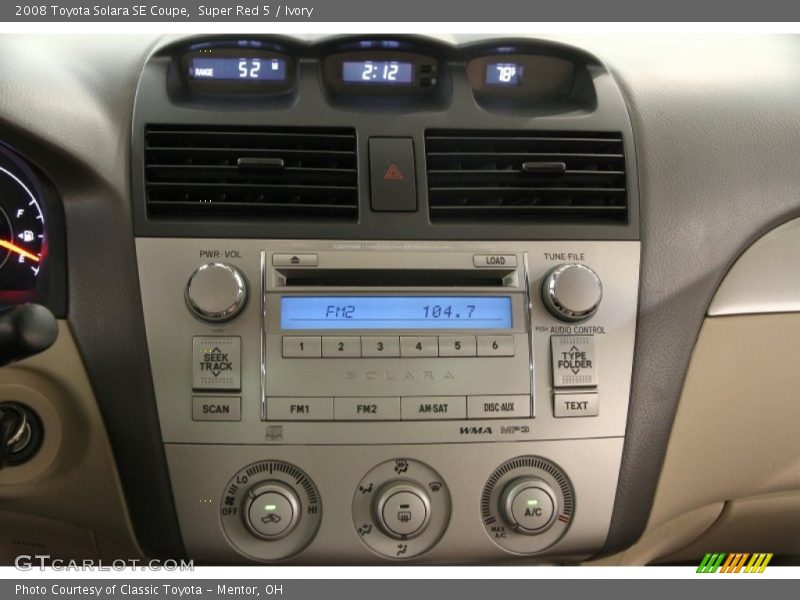 Controls of 2008 Solara SE Coupe