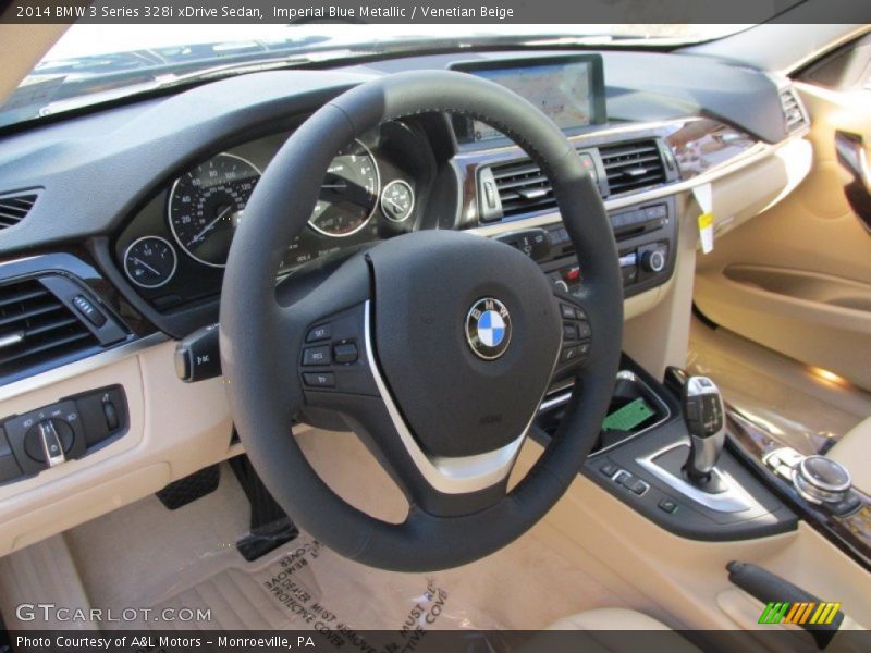 Imperial Blue Metallic / Venetian Beige 2014 BMW 3 Series 328i xDrive Sedan