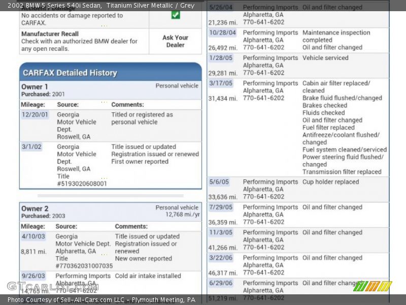 Titanium Silver Metallic / Grey 2002 BMW 5 Series 540i Sedan