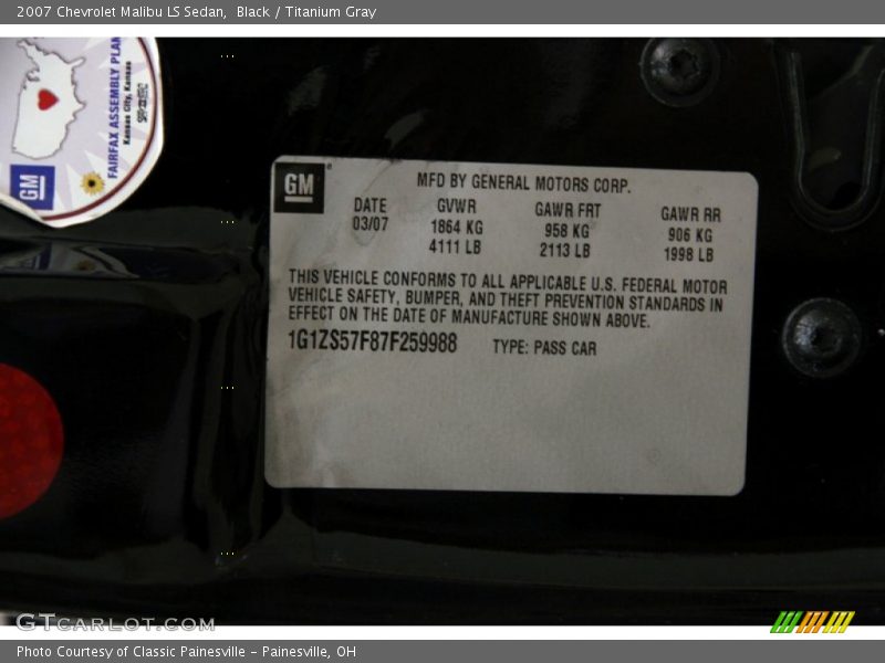 Black / Titanium Gray 2007 Chevrolet Malibu LS Sedan