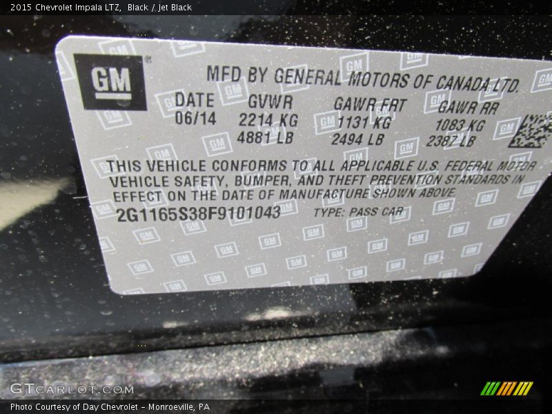 Black / Jet Black 2015 Chevrolet Impala LTZ