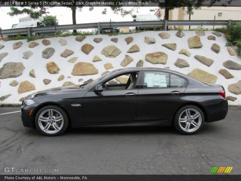 Dark Graphite Metallic / Ivory White/Black 2014 BMW 5 Series 535i xDrive Sedan
