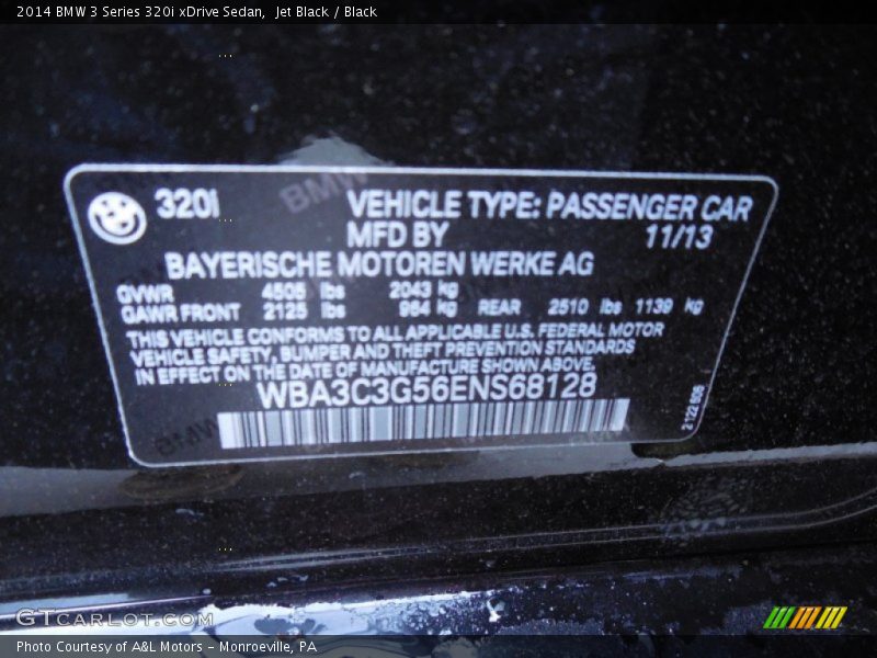 Jet Black / Black 2014 BMW 3 Series 320i xDrive Sedan