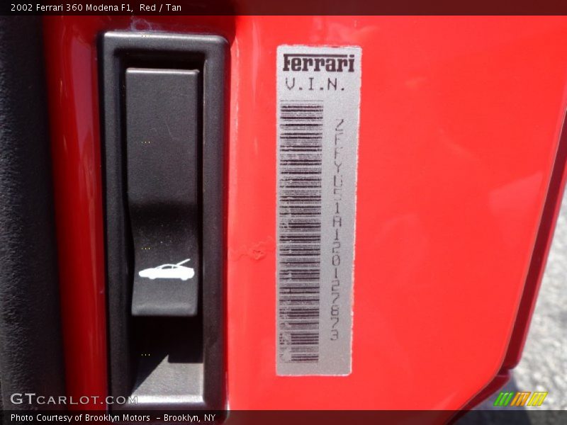 Red / Tan 2002 Ferrari 360 Modena F1