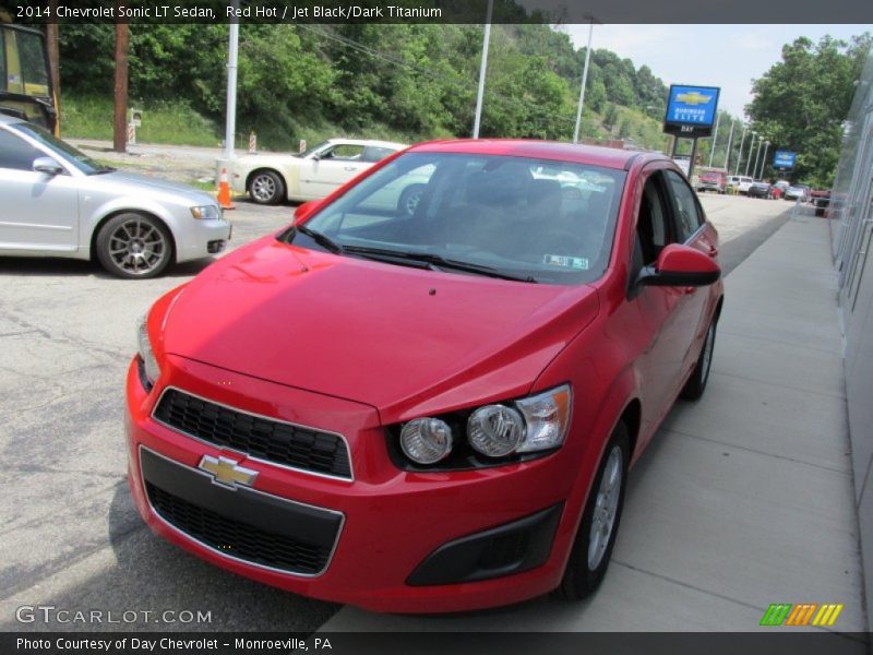 Red Hot / Jet Black/Dark Titanium 2014 Chevrolet Sonic LT Sedan