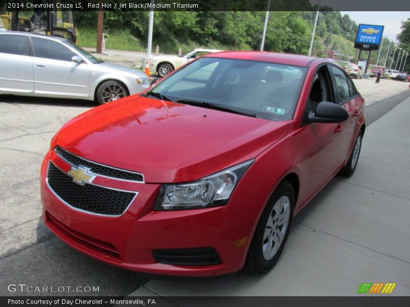 Red Hot / Jet Black/Medium Titanium 2014 Chevrolet Cruze LS