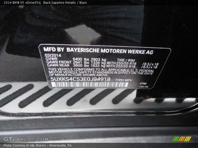 Black Sapphire Metallic / Black 2014 BMW X5 xDrive35d