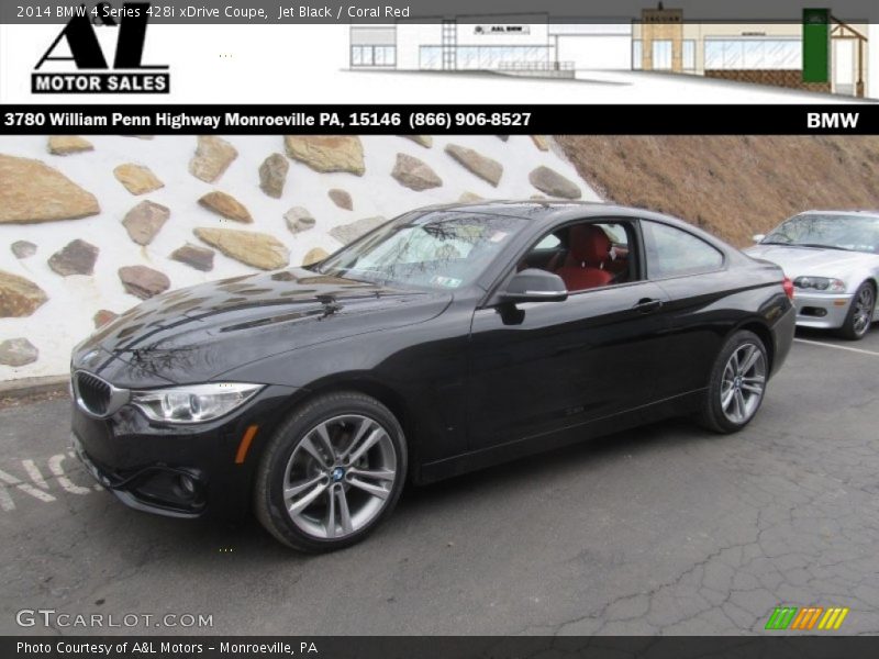 Jet Black / Coral Red 2014 BMW 4 Series 428i xDrive Coupe