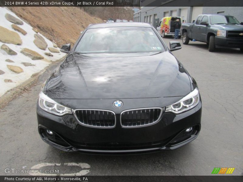 Jet Black / Coral Red 2014 BMW 4 Series 428i xDrive Coupe