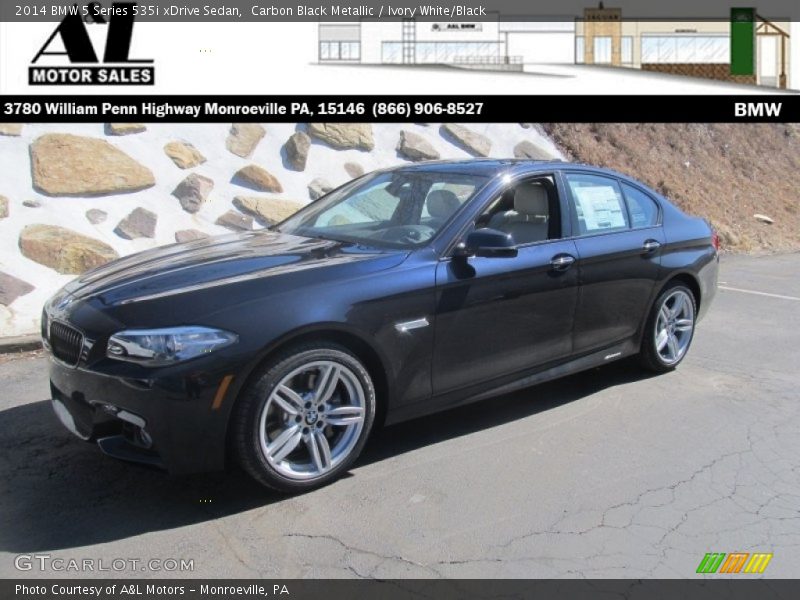 Carbon Black Metallic / Ivory White/Black 2014 BMW 5 Series 535i xDrive Sedan