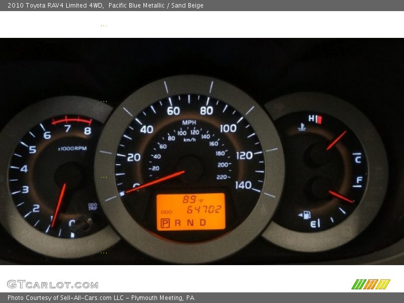 Pacific Blue Metallic / Sand Beige 2010 Toyota RAV4 Limited 4WD