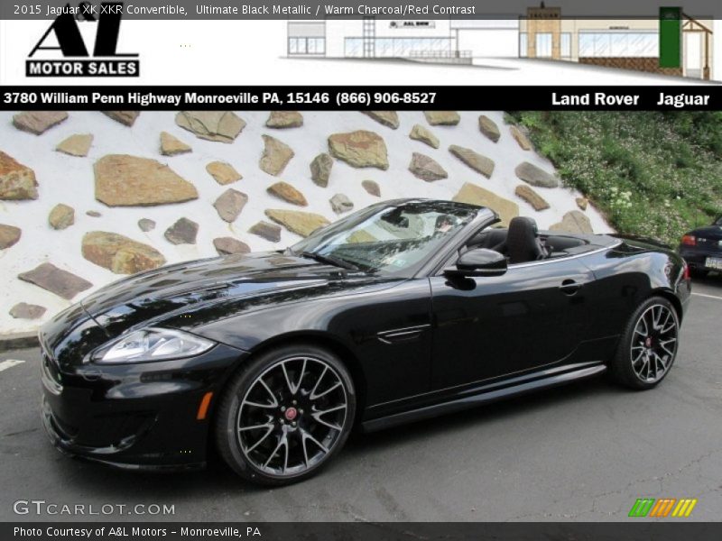 Ultimate Black Metallic / Warm Charcoal/Red Contrast 2015 Jaguar XK XKR Convertible