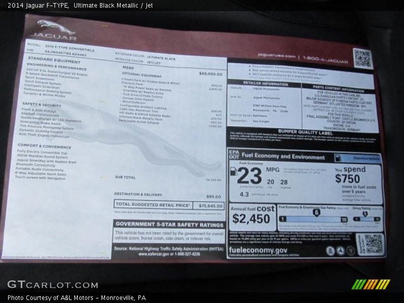 Ultimate Black Metallic / Jet 2014 Jaguar F-TYPE