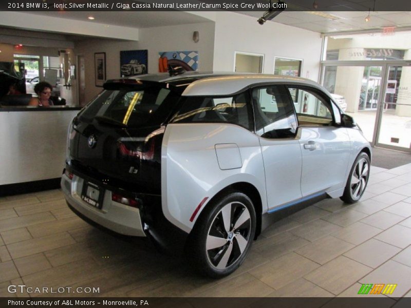 Ionic Silver Metallic / Giga Cassia Natural Leather/Carum Spice Grey Wool Cloth 2014 BMW i3