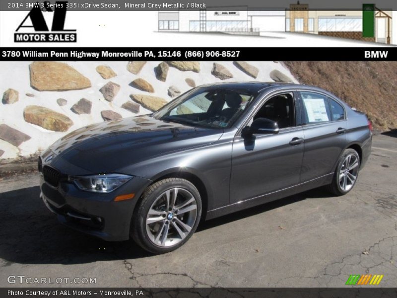 Mineral Grey Metallic / Black 2014 BMW 3 Series 335i xDrive Sedan