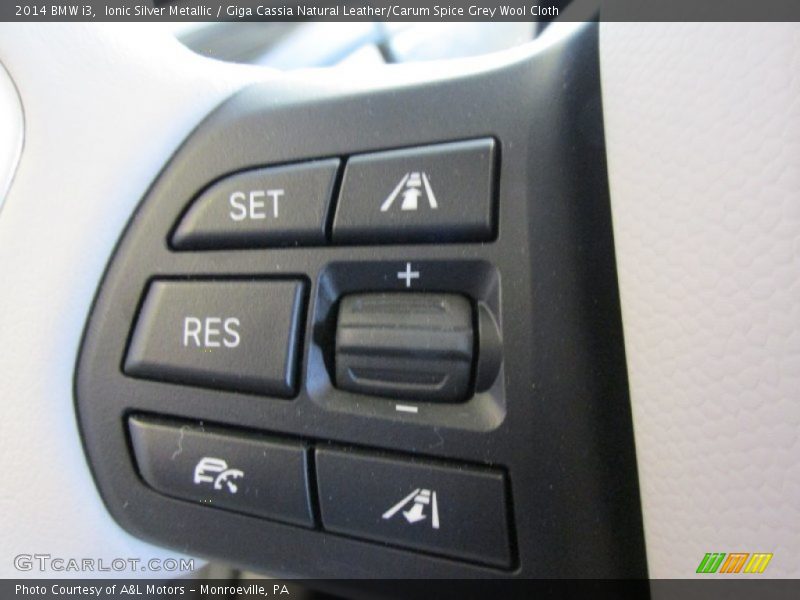 Ionic Silver Metallic / Giga Cassia Natural Leather/Carum Spice Grey Wool Cloth 2014 BMW i3