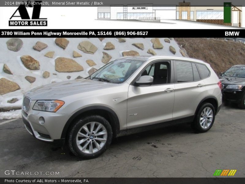 Mineral Silver Metallic / Black 2014 BMW X3 xDrive28i