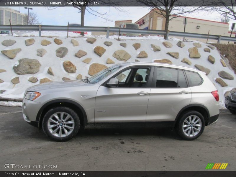Mineral Silver Metallic / Black 2014 BMW X3 xDrive28i