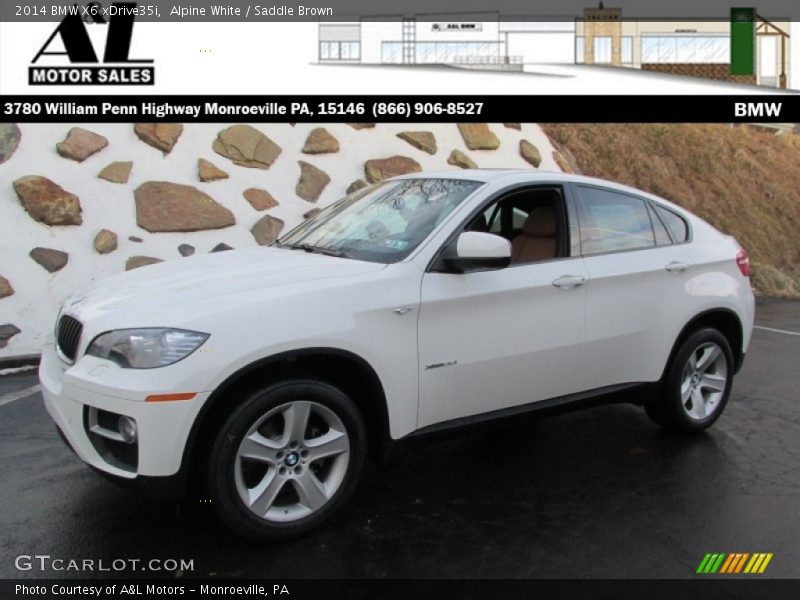 Alpine White / Saddle Brown 2014 BMW X6 xDrive35i