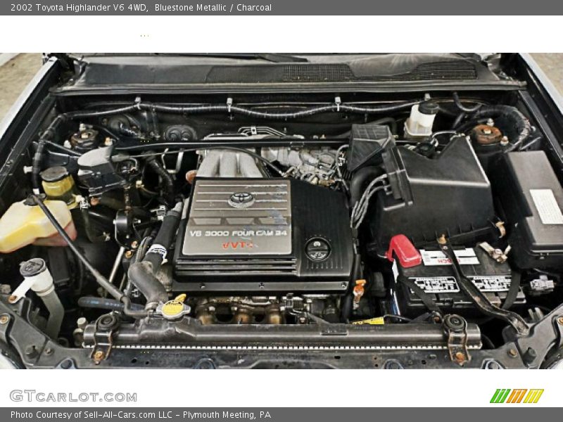 Bluestone Metallic / Charcoal 2002 Toyota Highlander V6 4WD