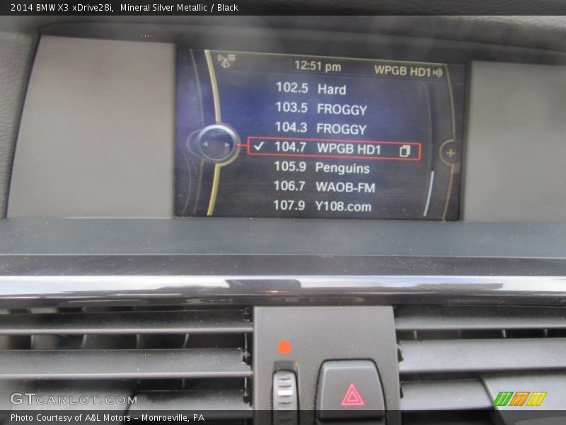 Mineral Silver Metallic / Black 2014 BMW X3 xDrive28i