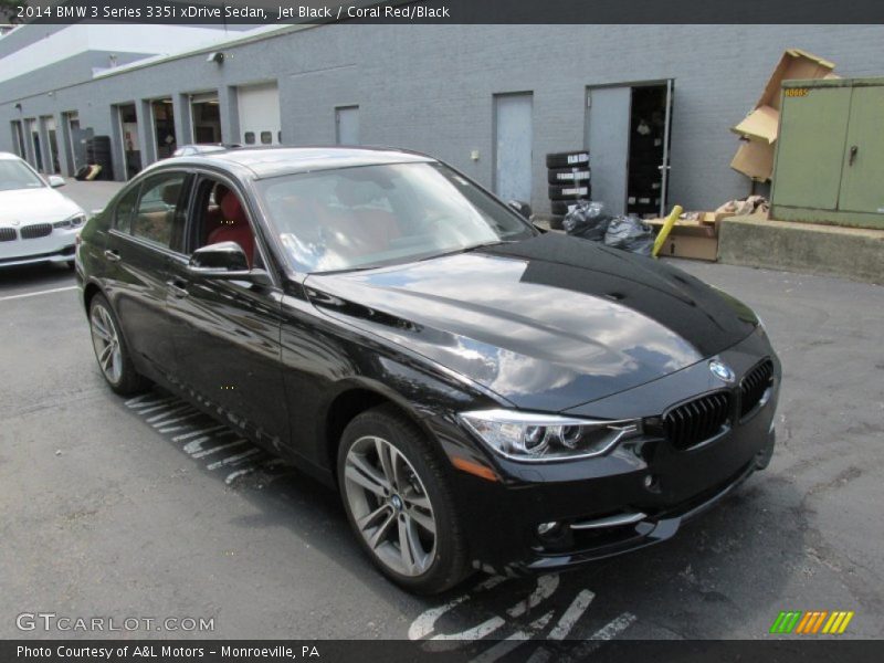 Jet Black / Coral Red/Black 2014 BMW 3 Series 335i xDrive Sedan