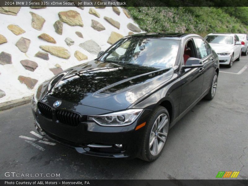 Jet Black / Coral Red/Black 2014 BMW 3 Series 335i xDrive Sedan