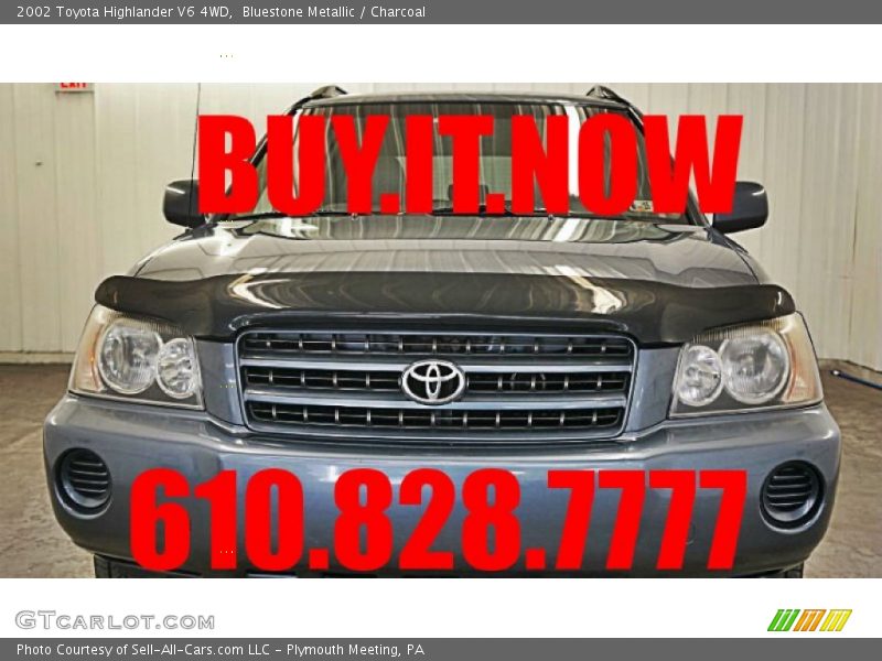 Bluestone Metallic / Charcoal 2002 Toyota Highlander V6 4WD