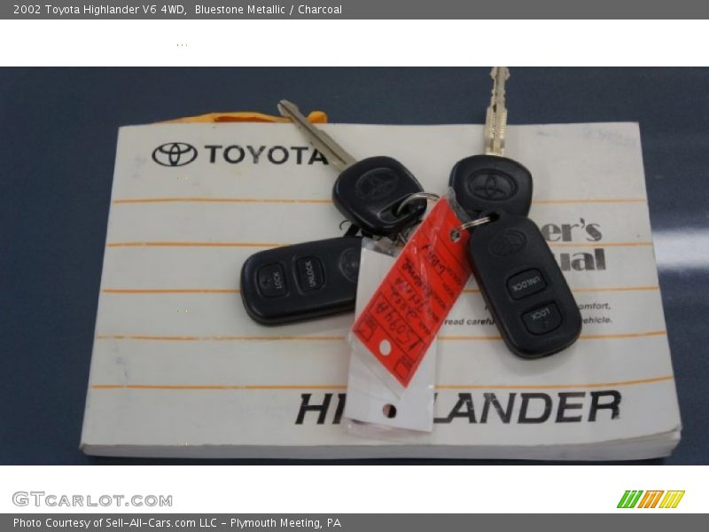 Bluestone Metallic / Charcoal 2002 Toyota Highlander V6 4WD