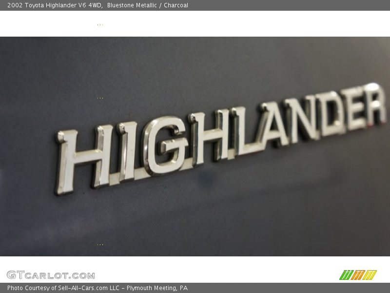 Bluestone Metallic / Charcoal 2002 Toyota Highlander V6 4WD