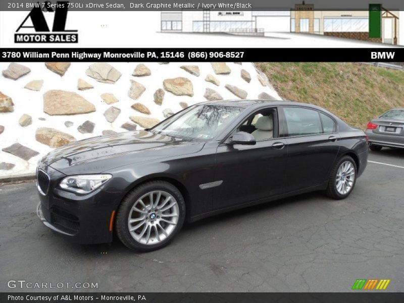 Dark Graphite Metallic / Ivory White/Black 2014 BMW 7 Series 750Li xDrive Sedan