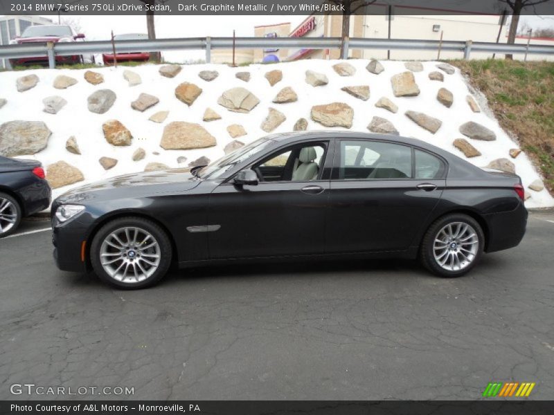 Dark Graphite Metallic / Ivory White/Black 2014 BMW 7 Series 750Li xDrive Sedan