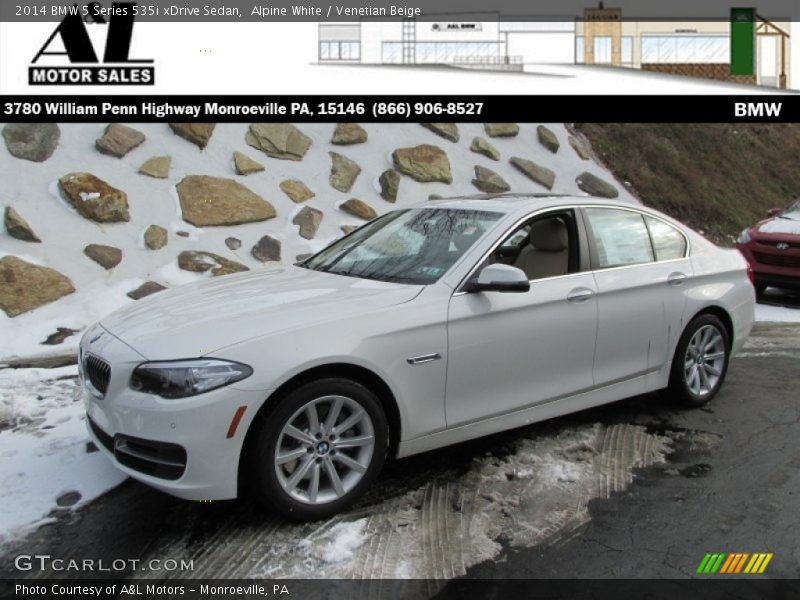 Alpine White / Venetian Beige 2014 BMW 5 Series 535i xDrive Sedan