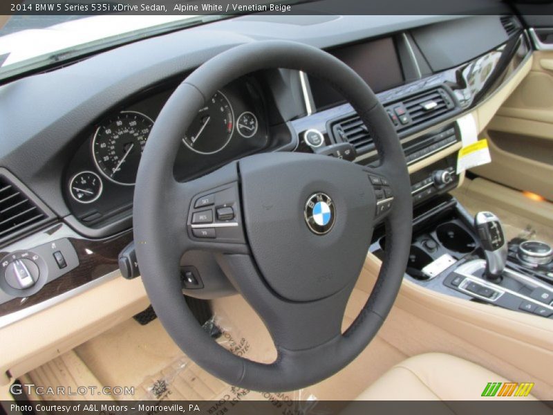 Alpine White / Venetian Beige 2014 BMW 5 Series 535i xDrive Sedan