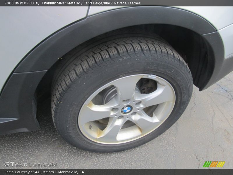Titanium Silver Metallic / Sand Beige/Black Nevada Leather 2008 BMW X3 3.0si