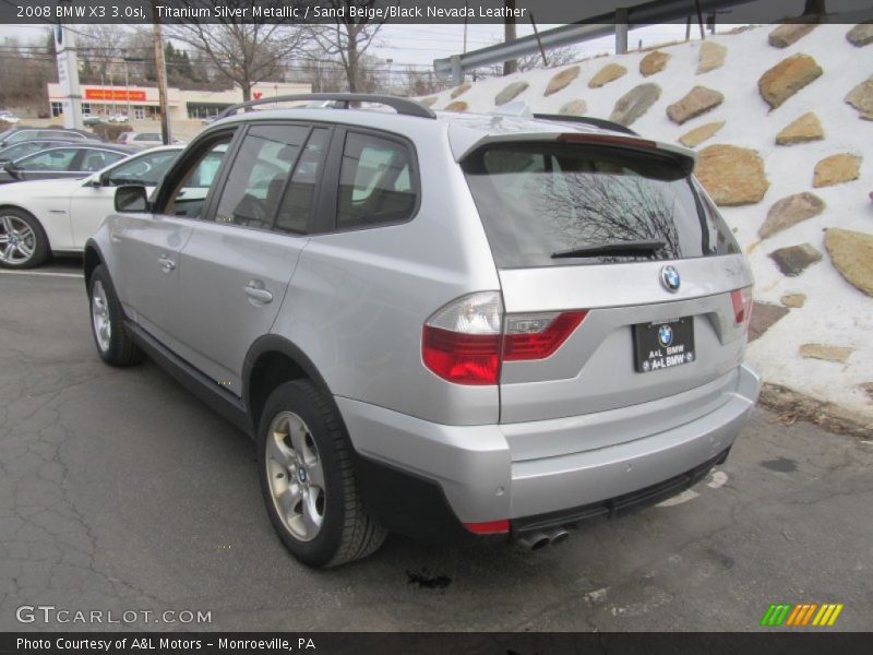 Titanium Silver Metallic / Sand Beige/Black Nevada Leather 2008 BMW X3 3.0si