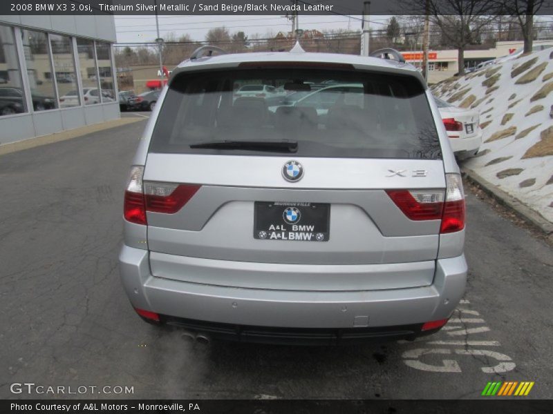 Titanium Silver Metallic / Sand Beige/Black Nevada Leather 2008 BMW X3 3.0si