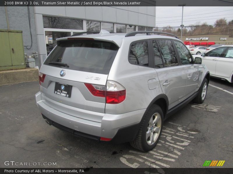 Titanium Silver Metallic / Sand Beige/Black Nevada Leather 2008 BMW X3 3.0si
