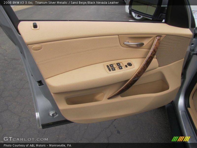 Titanium Silver Metallic / Sand Beige/Black Nevada Leather 2008 BMW X3 3.0si
