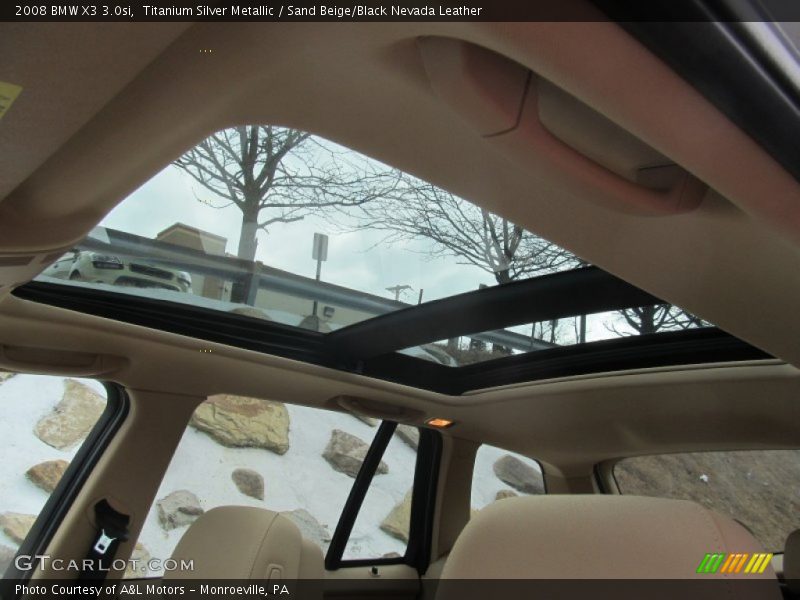 Titanium Silver Metallic / Sand Beige/Black Nevada Leather 2008 BMW X3 3.0si